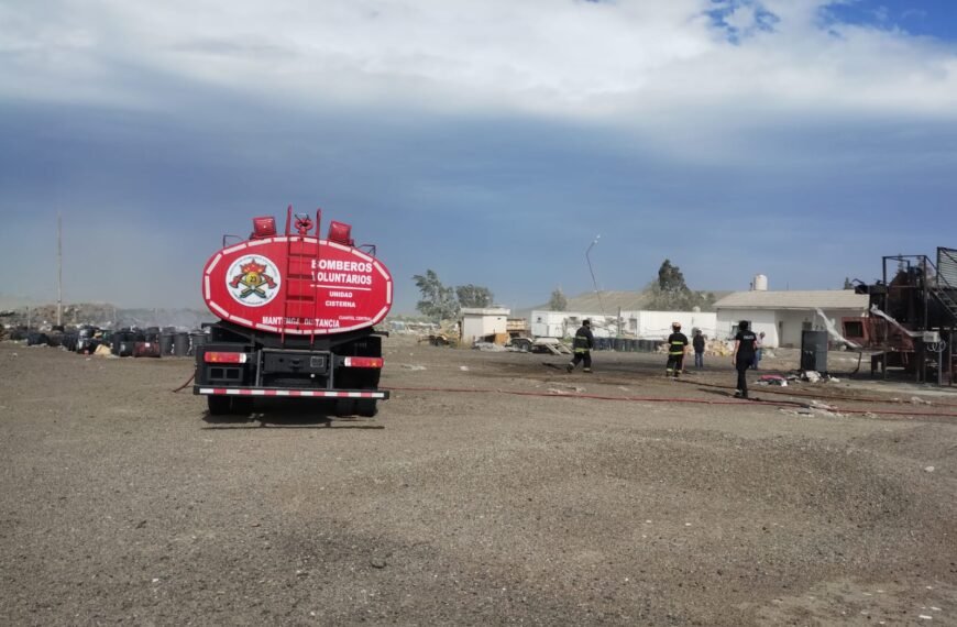 Incendio en la planta asfáltica del Stella Maris