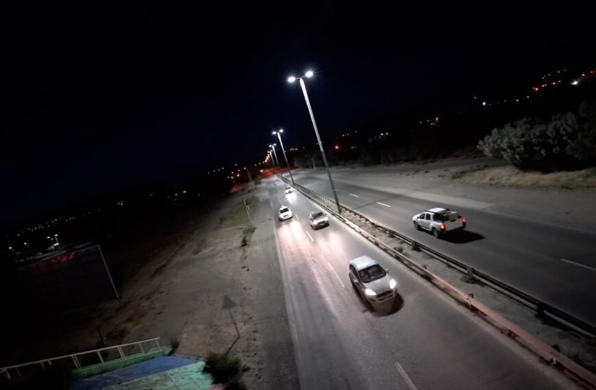 La SCPL y el Municipio realizaron una prueba piloto de instalación de luminarias LED en un tramo de la Ruta N° 3