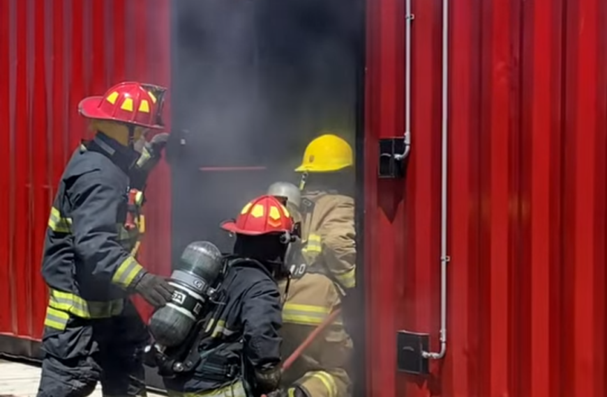 Inauguraron un simulador de incendio en Rada Tilly