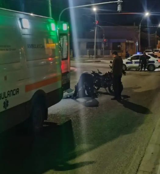 Motociclista derrapó y terminó en el hospital