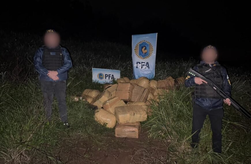 La Policía Federal Argentina incautó más de una tonelada de droga en Misiones