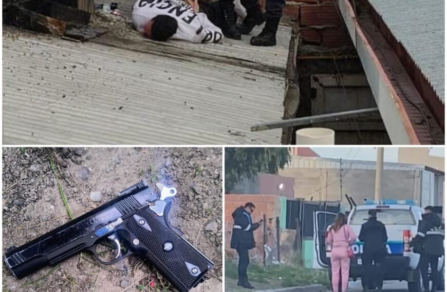 A punta de pistola asaltó a una persona y se escondió entre los techos de las viviendas