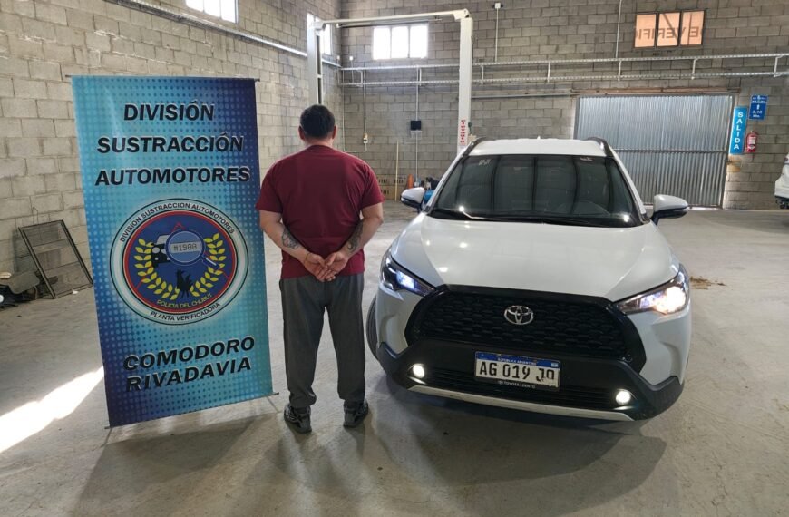Secuestran un vehículo robado en Buenos Aires que estaba a punto de ser vendido en Comodoro