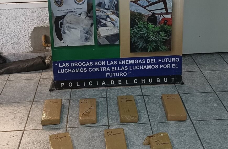 Golpe clave al narcotráfico en la ciudad de Puerto Madryn