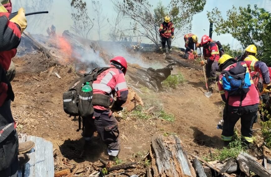 Avanzan con resultados positivos los trabajos coordinados por Provincia para controlar el incendio en El Turbio