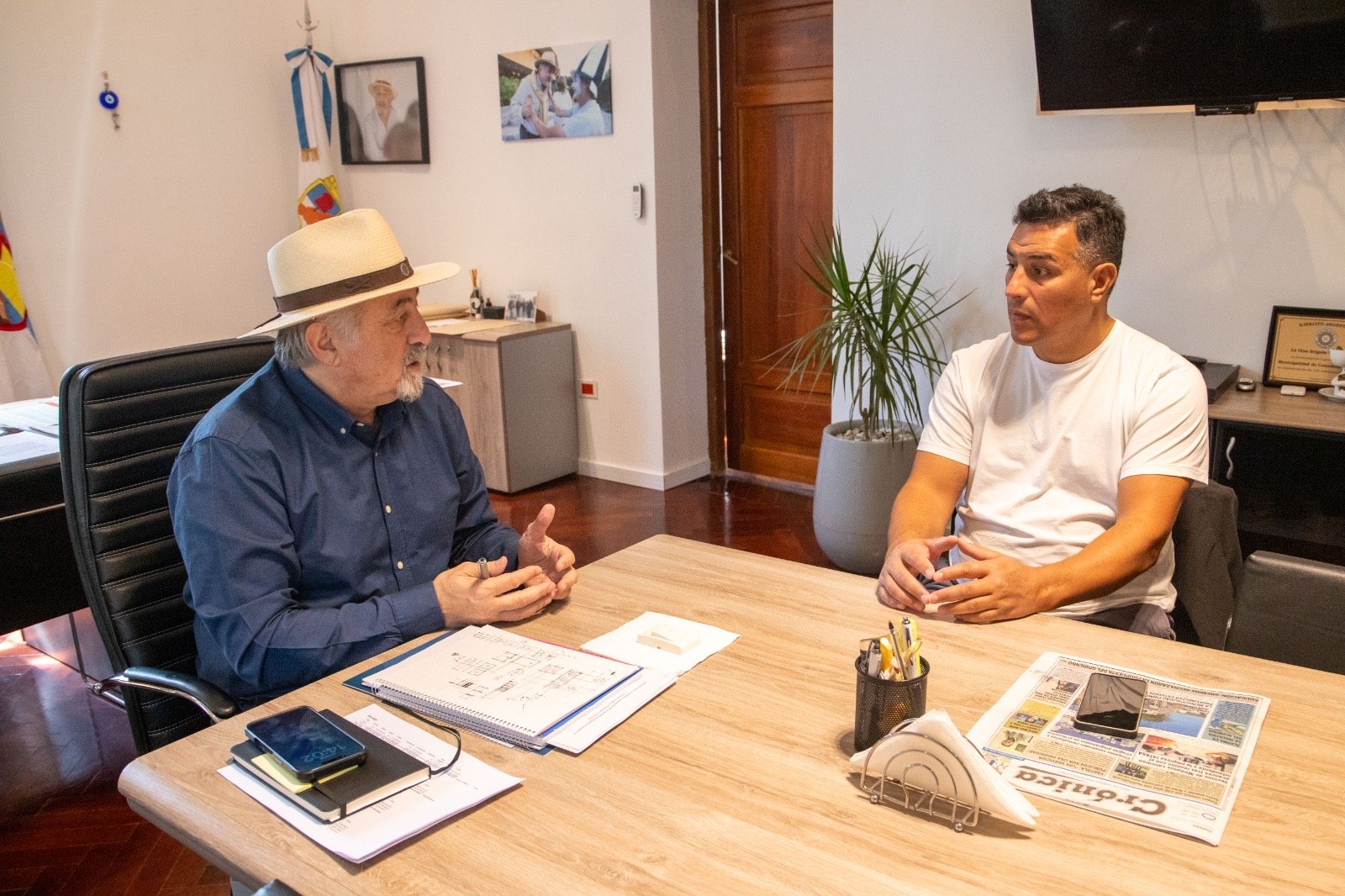 Othar recibió al intendente de Sarmiento para fortalecer la agenda regional