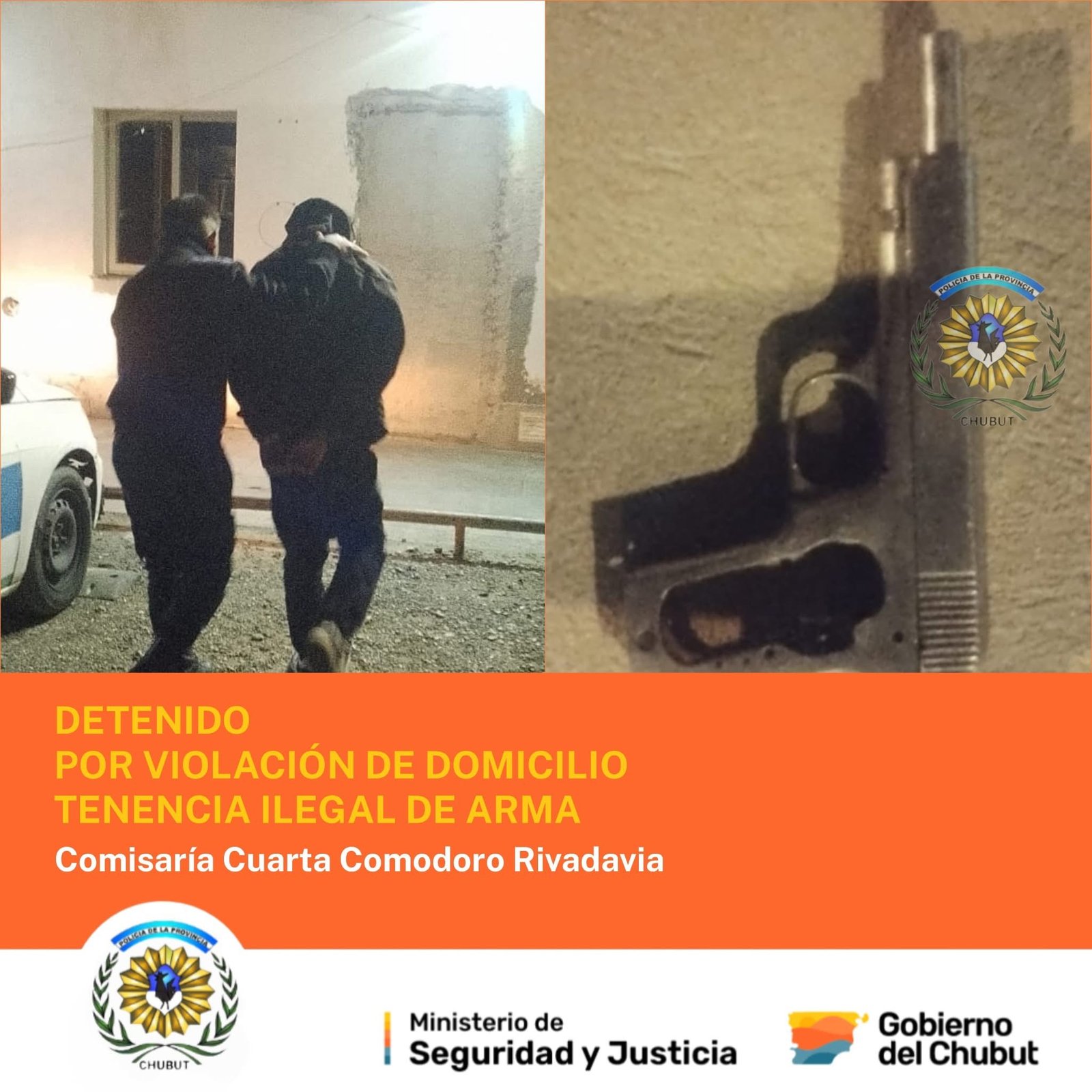 Policía frustró intento de ingreso a una vivienda y detuvo a un joven armado