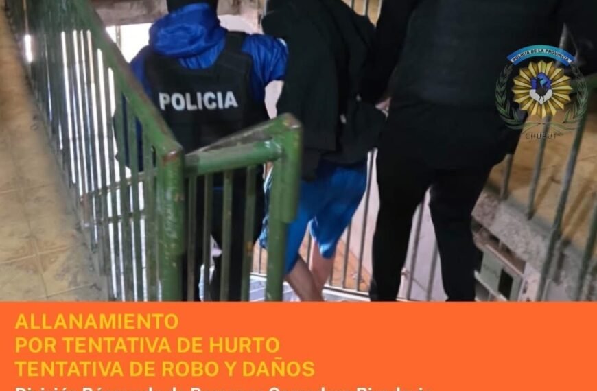 Cayó un prófugo con múltiples pedidos de captura tras allanamiento en Comodoro Rivadavia