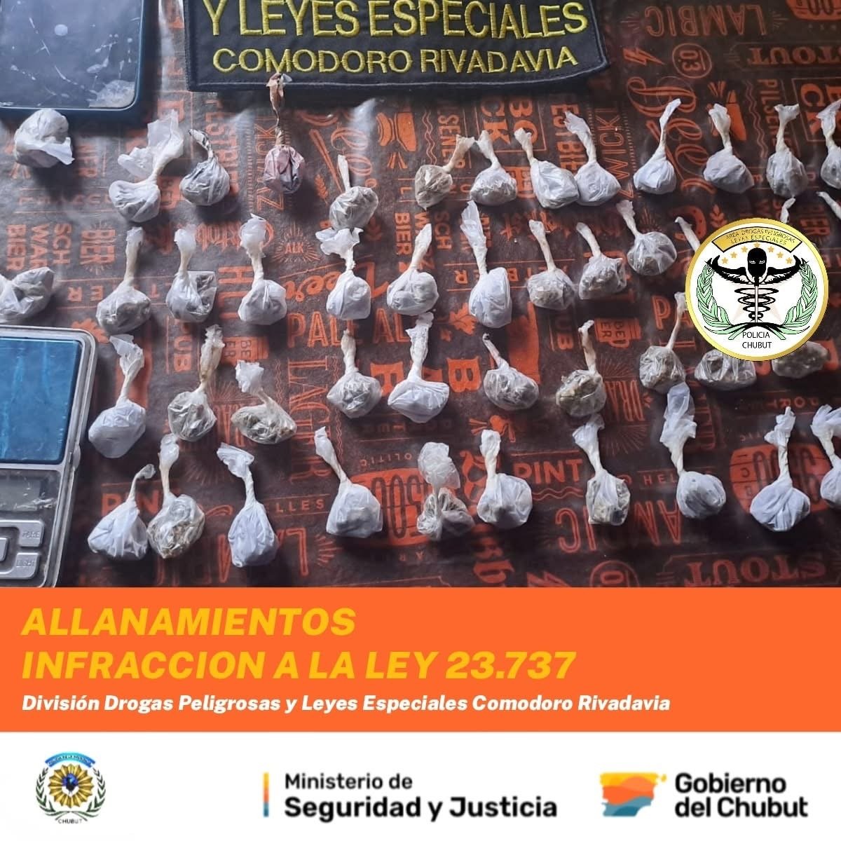 Allanamientos por narcomenudeo: un detenido y secuestro de droga