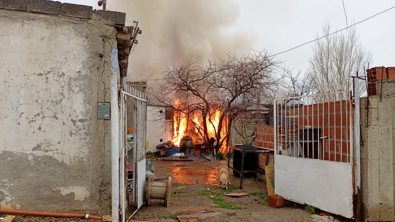 Se incendió una vivienda en barrio Pietrobelli y una mujer fue asistida por inhalación de monóxido de carbono