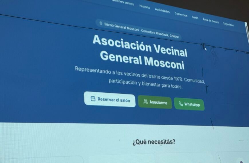 La Vecinal General Mosconi presentó su nueva página web para acercar la vecinal a los vecinos