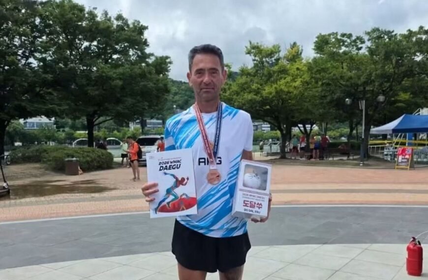 Mario Rodríguez se colgó la medalla de bronce en el Mundial de Atletismo Masters en Corea