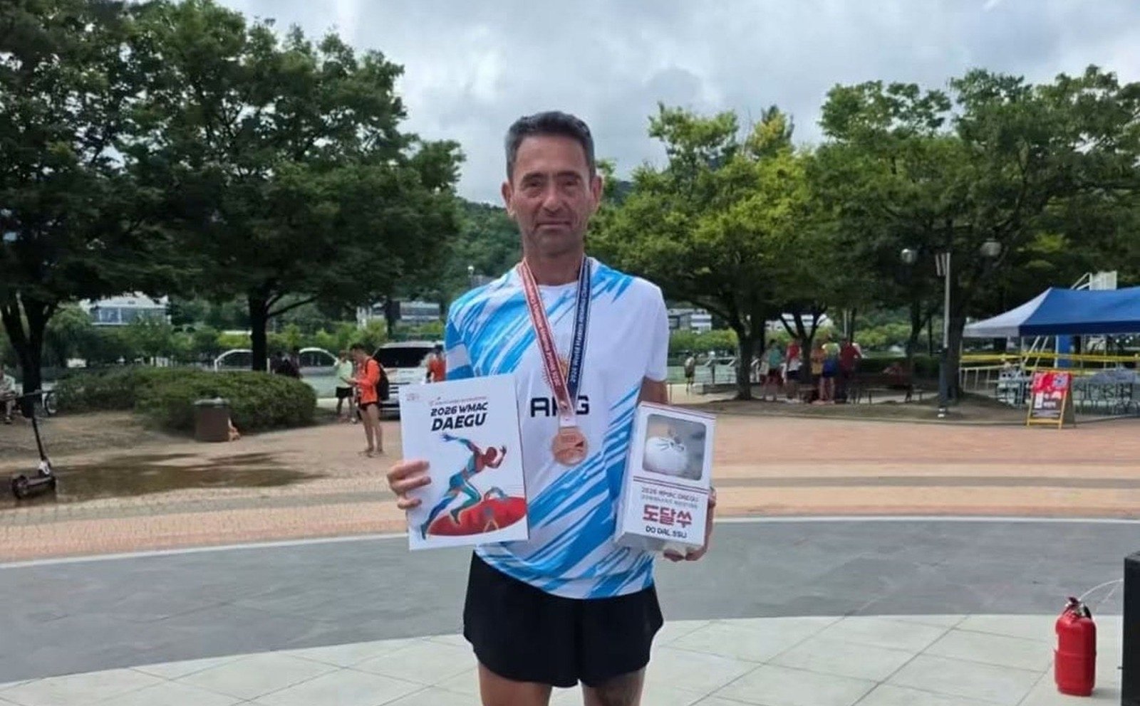 Mario Rodríguez se colgó la medalla de bronce en el Mundial de Atletismo Masters en Corea