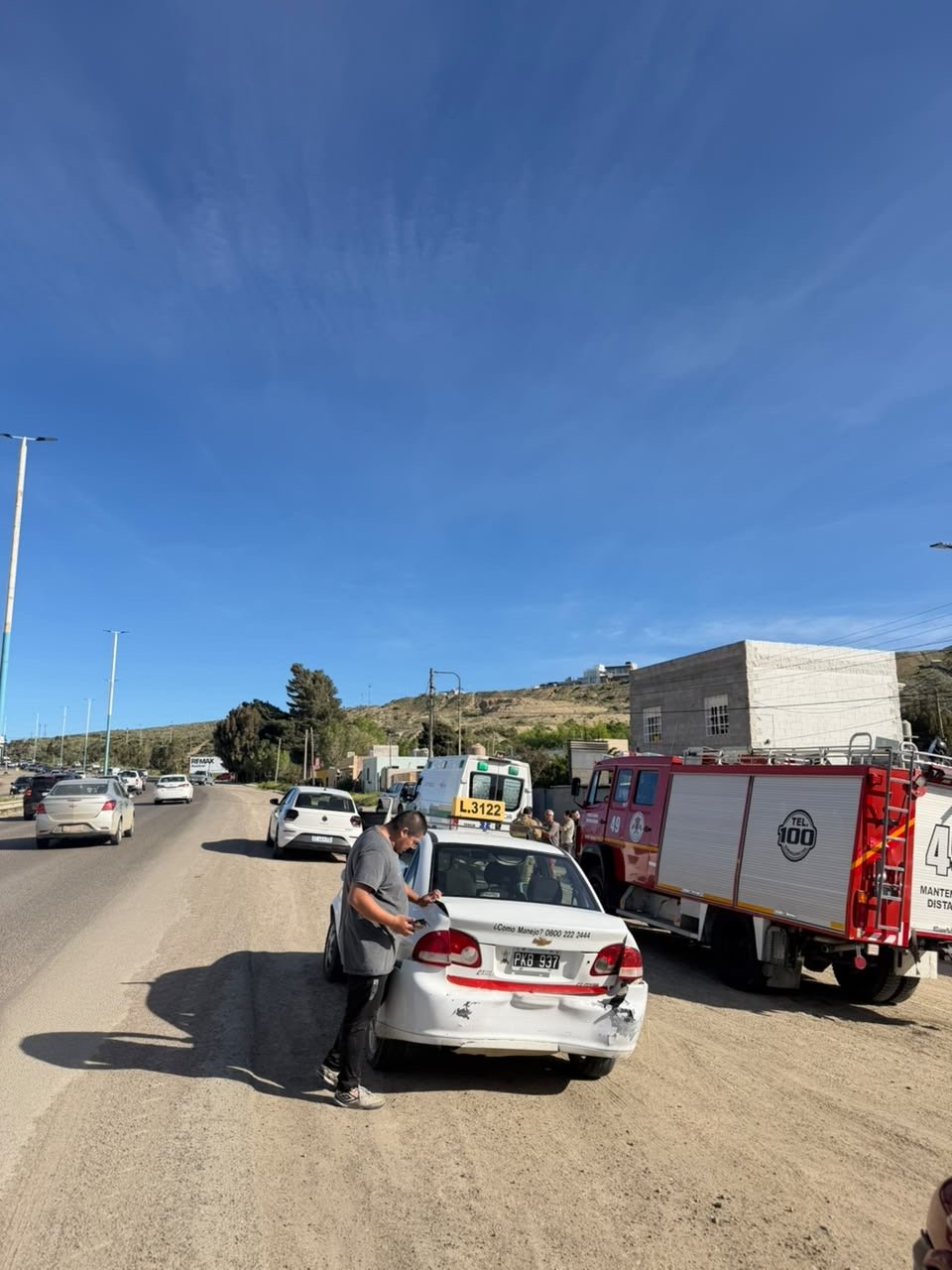 Choque en cadena sobre la Ruta 3: tres vehículos involucrados a la altura de Castelli