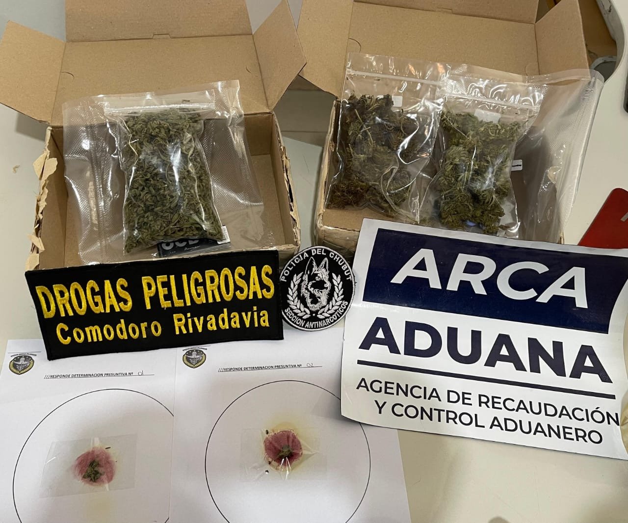 Secuestraron 225 gramos de cannabis y 600 municiones en controles a empresas de paquetería